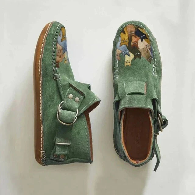 Tiverna | Women's Ankle Boots Suede Buckle Flat - Image 2