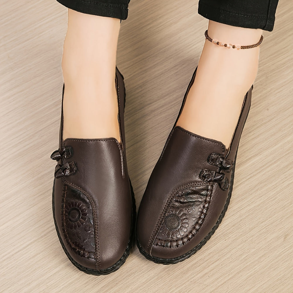 Aldowyn | Women's Slip-On Loafers Flat - Burgundy - Image 2
