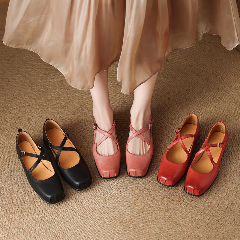 Arvelle | Women's Mary Jane Leather Flats - Image 1