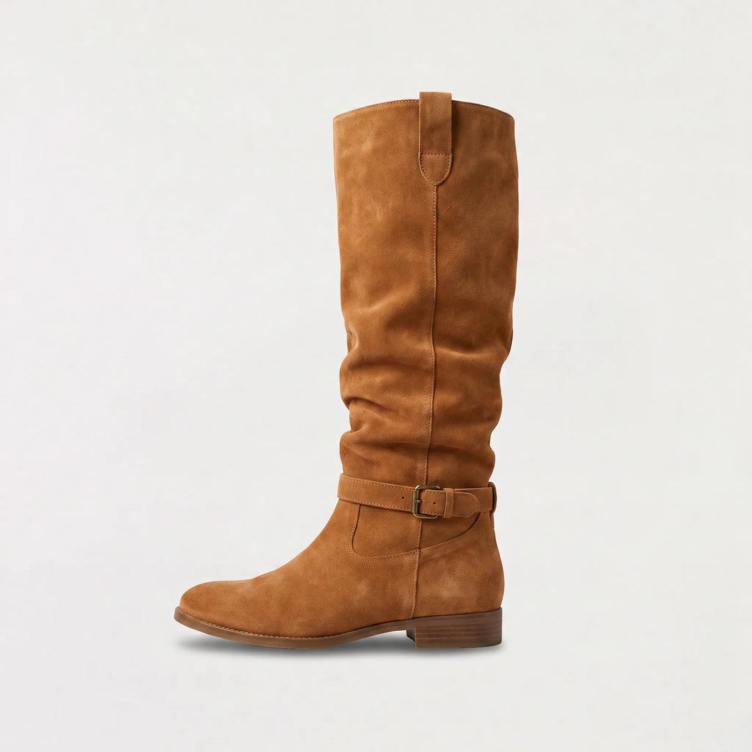Brenvara | Women's Knee High Slouch Boots - Camel - Image 1