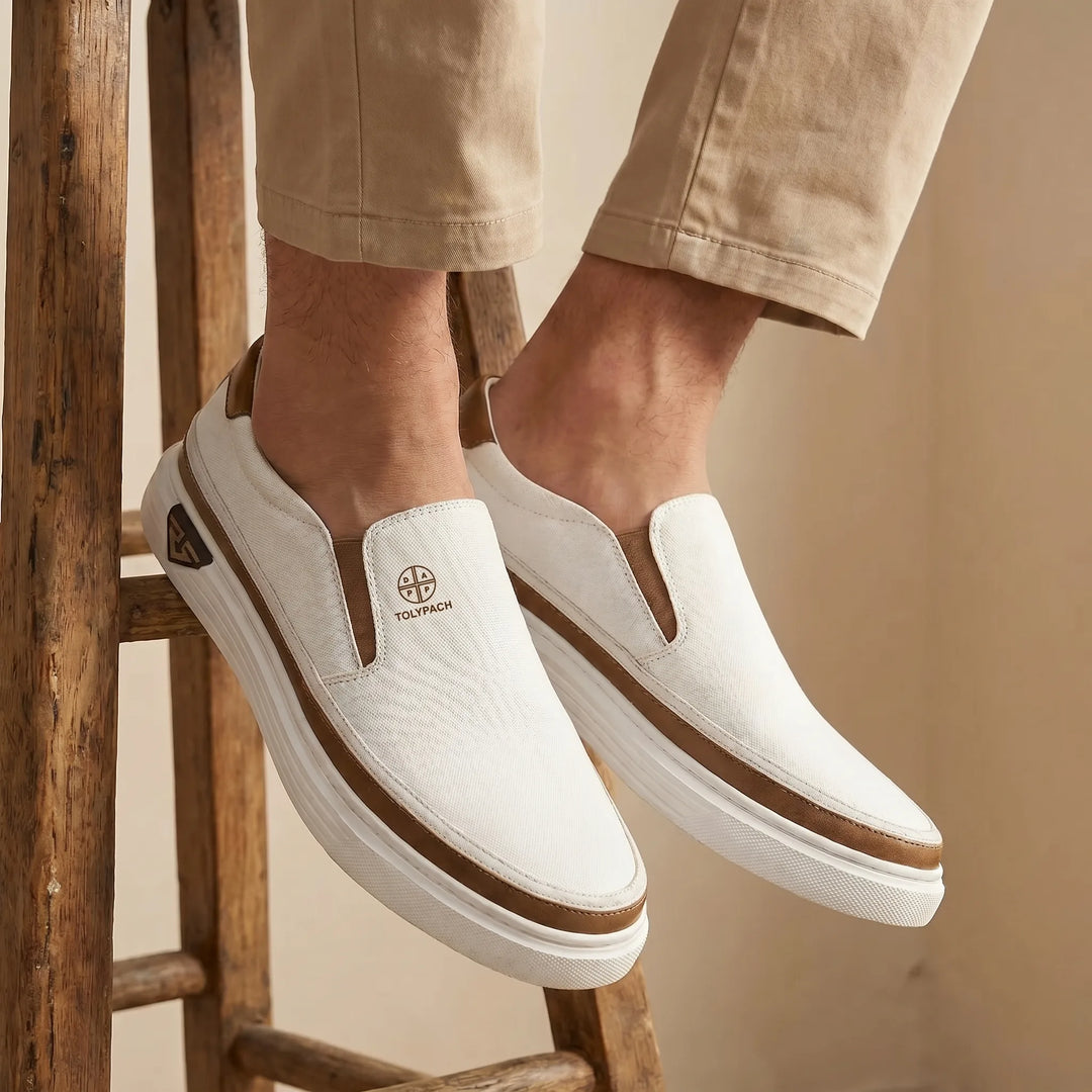 Brixara | Women's Slip-On Loafers - White - Image 1