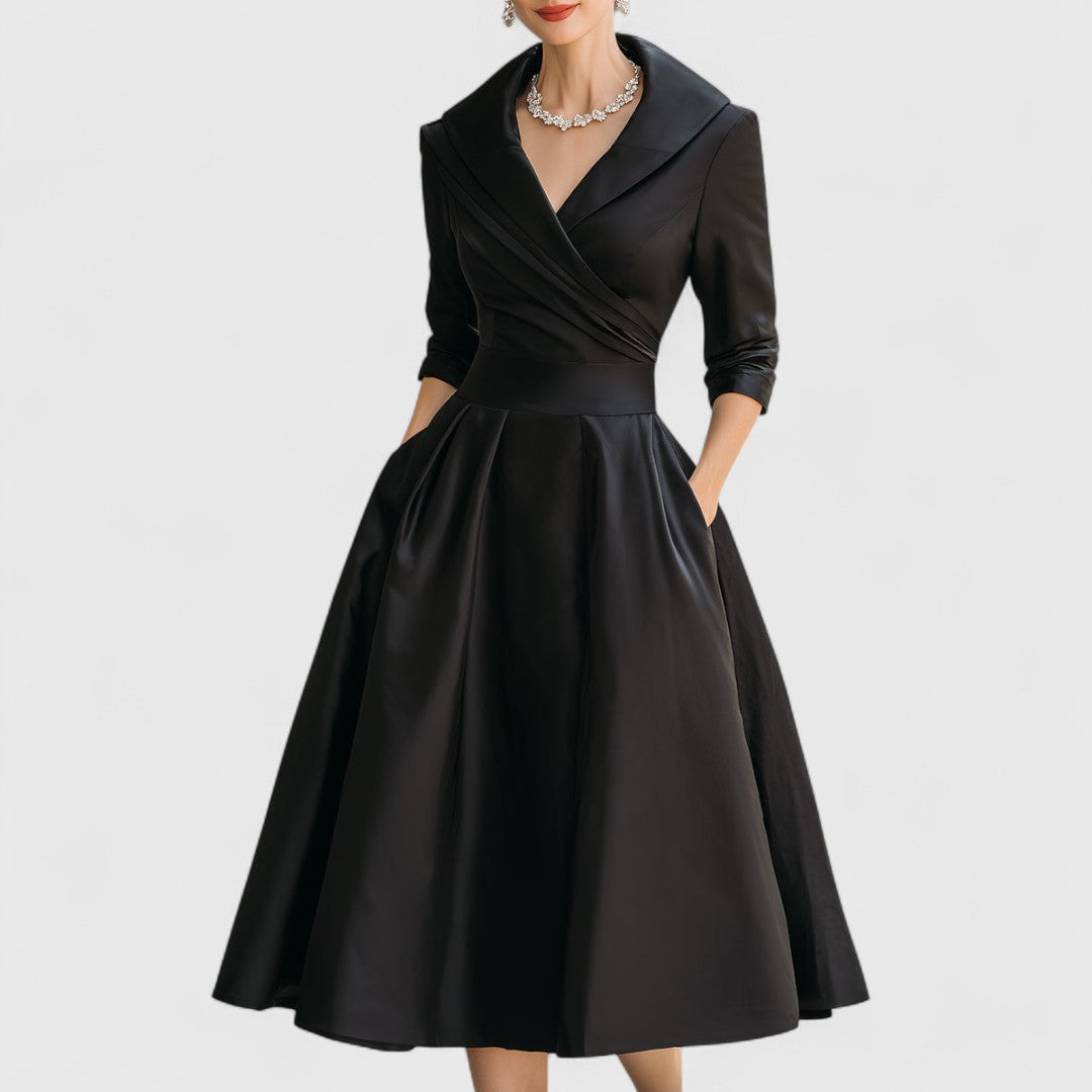 Caldorvaine | Women's Midi Dress Collared A-Line - Image 1