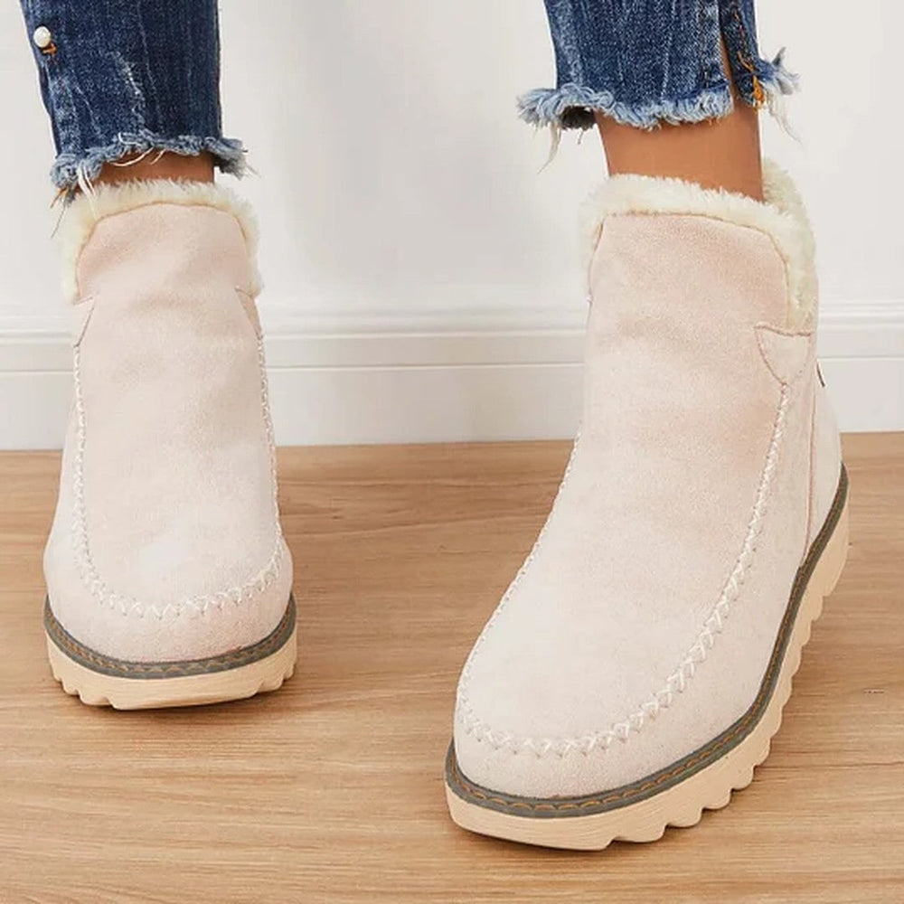 Calvessa | Women's Fleece-Lined Suede Ankle Boots - Image 2