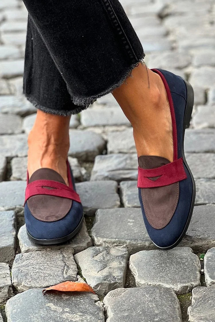 Calveth | Women's Color Block Penny Loafer Flats - Image 1