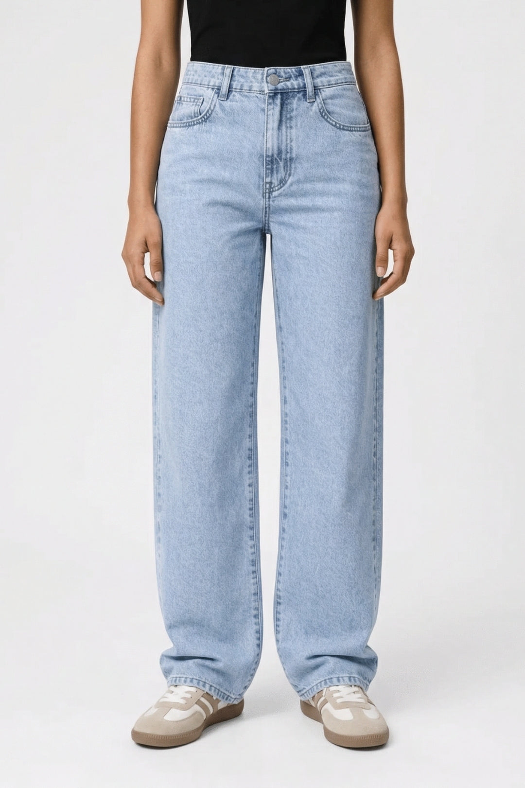 Calvette | Women's Baggy Wide Leg Jeans - Light Blue - Image 1