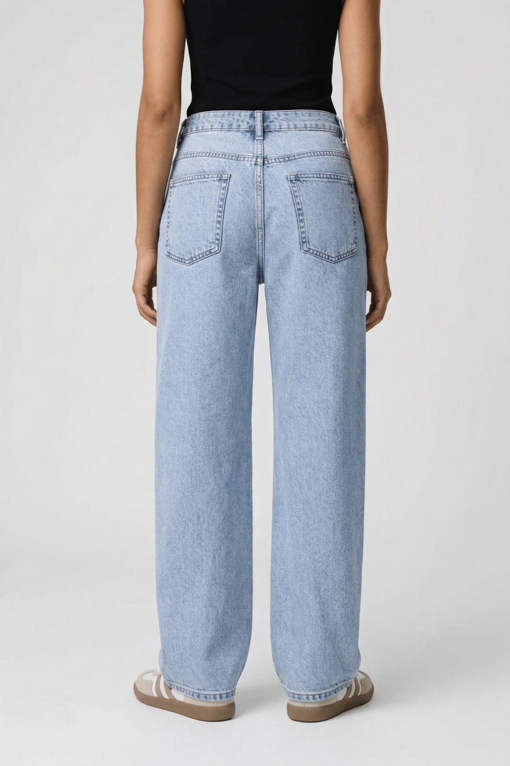 Calvette | Women's Baggy Wide Leg Jeans - Light Blue - Image 2