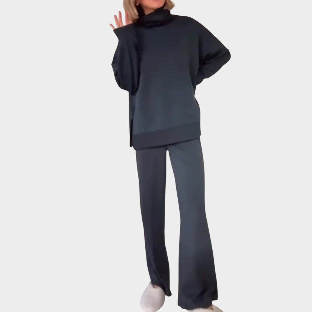 Calvorn | Women's Turtleneck Sweater & Wide Leg Pants Set - Image 1