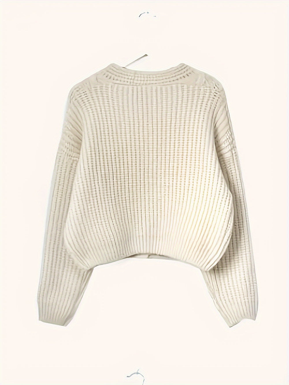 Calvorne | Women's Oversized Chunky Knit Cardigan - Cream - Image 2