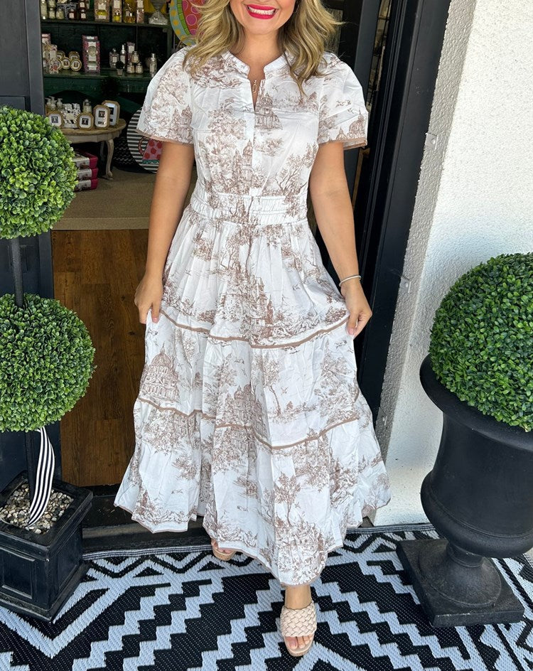 Calvourne | Women's Fall Wedding Guest Maxi Dress - White - Image 2