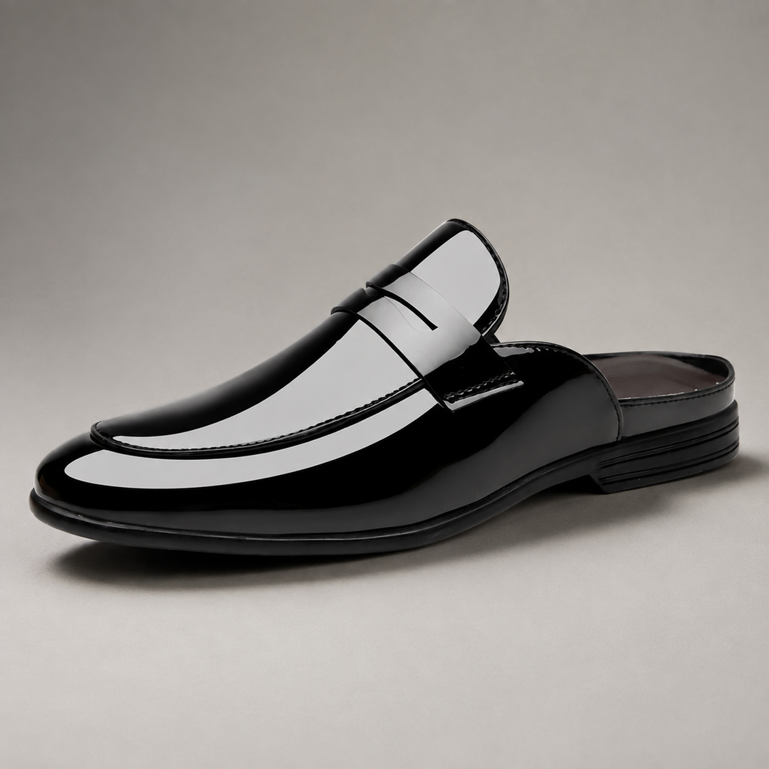 Cassoven | Women's Slip-On Penny Loafer Mule - Black - Image 1