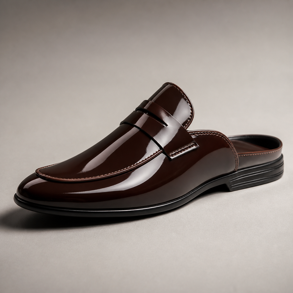 Cassoven | Women's Slip-On Penny Loafer Mule - Black - Image 2