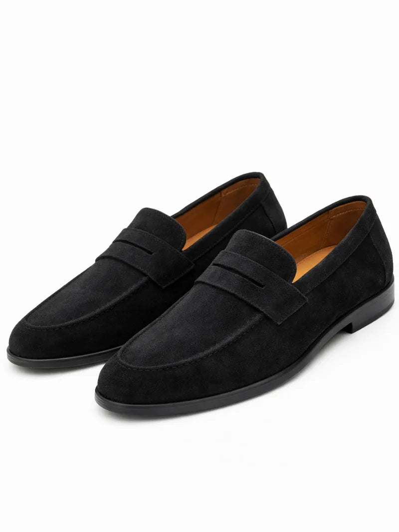 Celadine | Women's Suede Penny Loafer - Black - Image 1