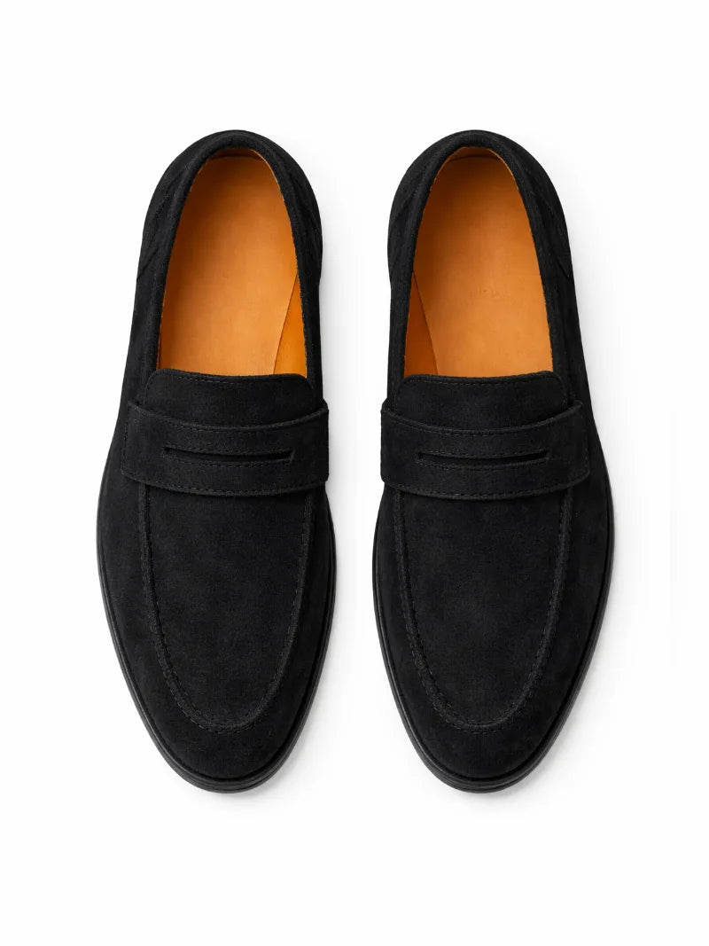 Celadine | Women's Suede Penny Loafer - Black - Image 2