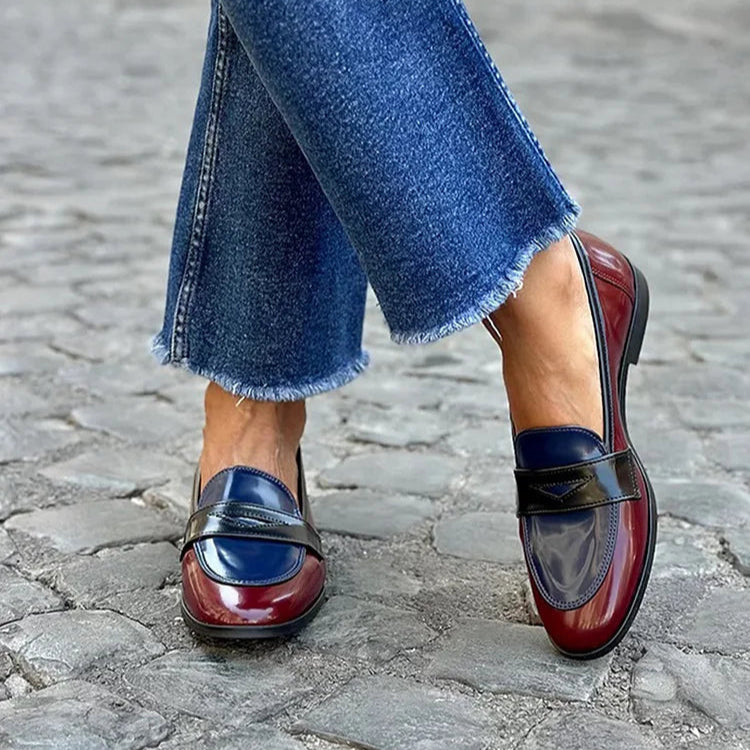 Colvray | Women's Colorblock Slip-On Loafers - Image 1