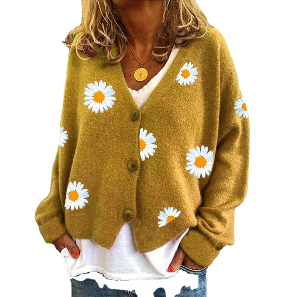Darlowe | Women's Daisy Print Button-Front Cardigan - Image 2