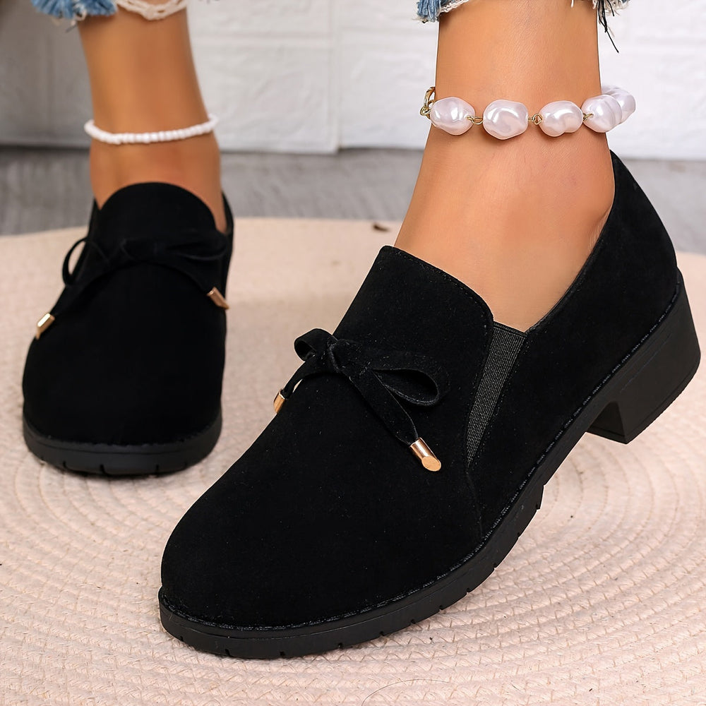 Dawnvere | Women's Slip-On Loafers with Bow Detail - Dark Green - Image 2