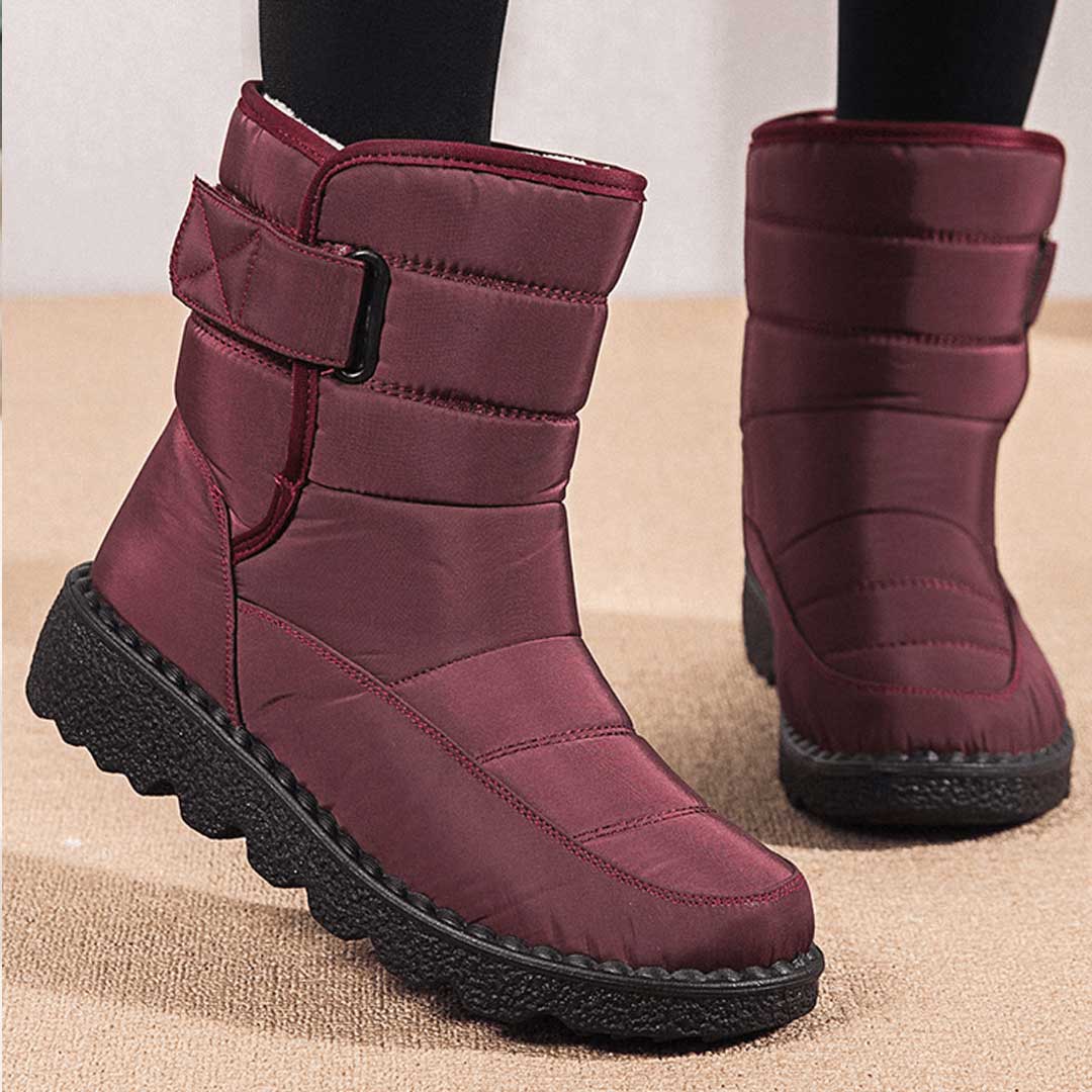 Dravell | Women's Waterproof Winter Snow Boots - Burgundy - Image 1