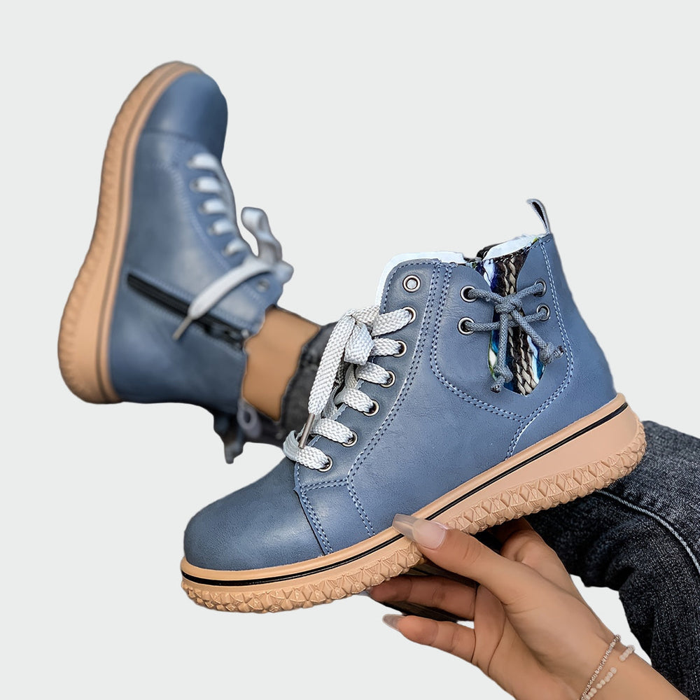 Dravelle | Women's Lace-Up Ankle Boots - Navy - Image 2