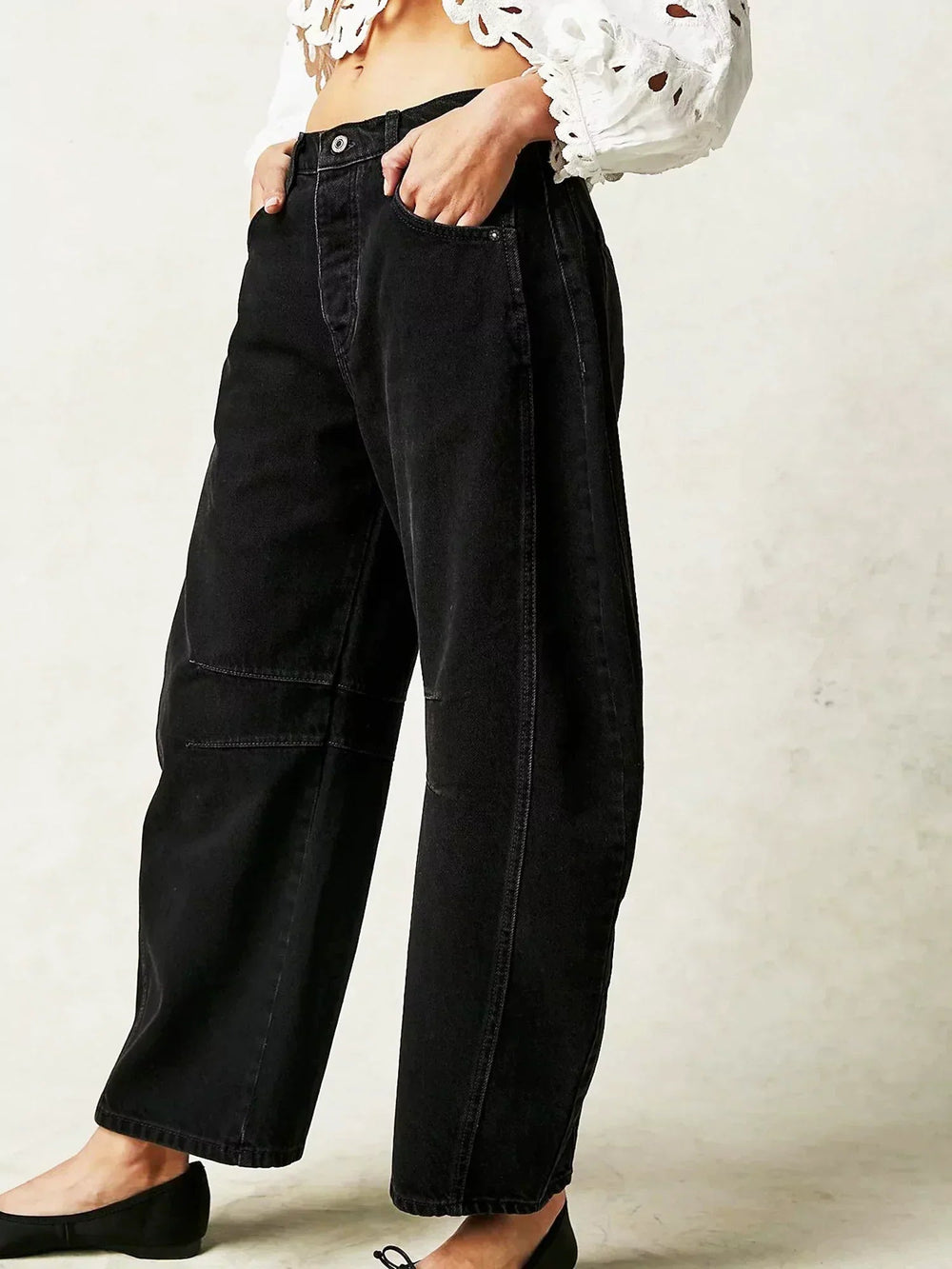 Dravwyn | Women's Baggy Wide Leg Barrel Jeans - Image 2