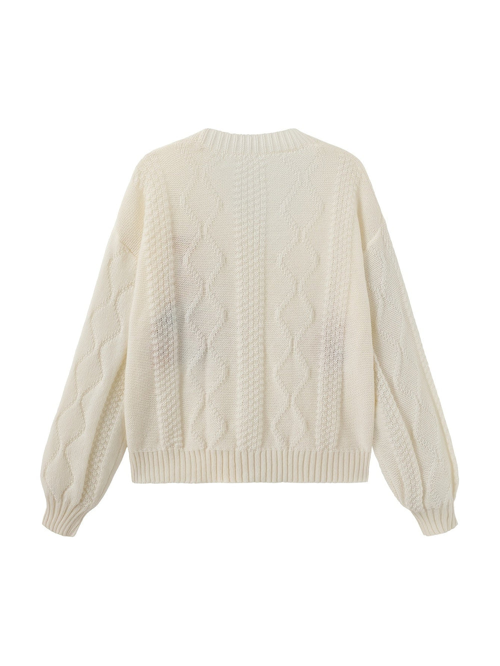 Elowen | Women's Embroidered Cardigan Sweater - Cream - Image 2