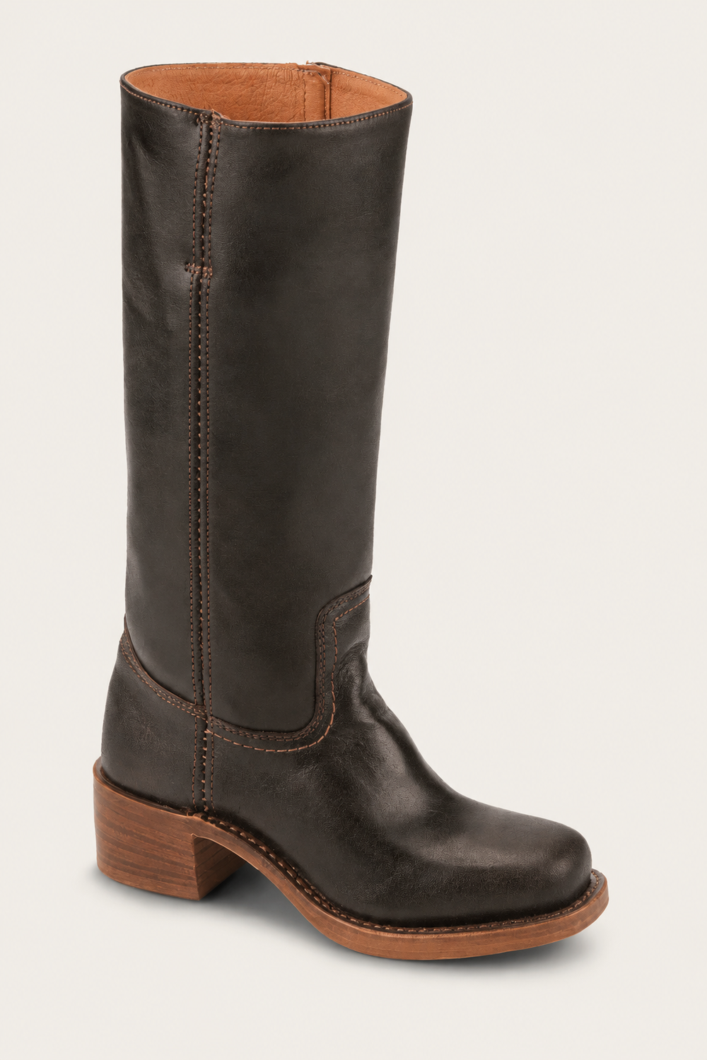 Halvorne | Women's Knee-High Leather Boots - Dark Brown - Image 2