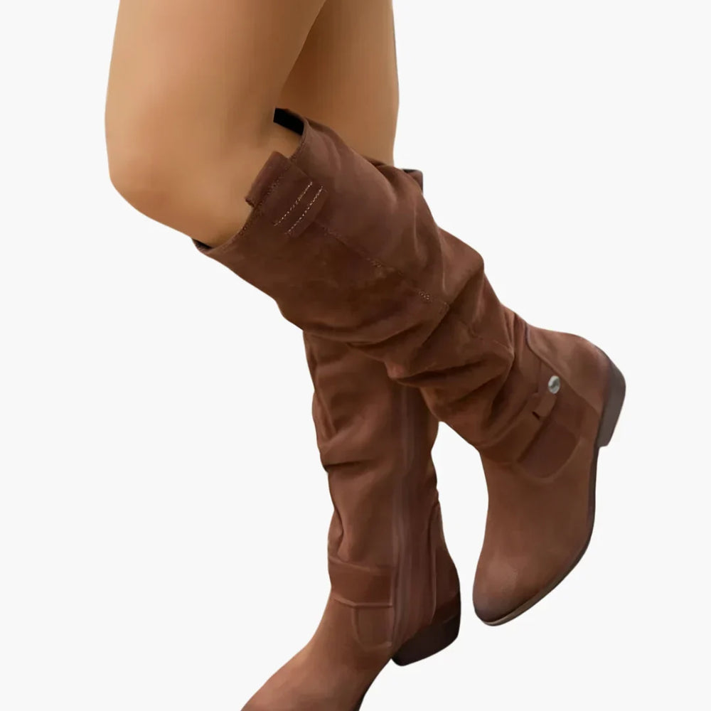 Halvourne | Women's Knee-High Slouch Boots - Brown - Image 2