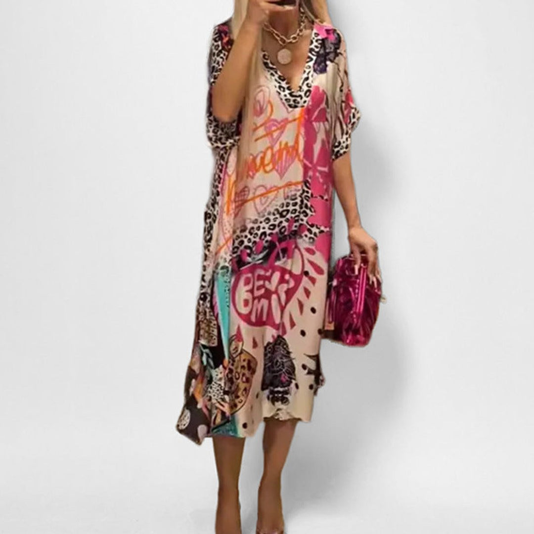 Lorraveigh | Women's Graphic Print Midi Dress - Image 1