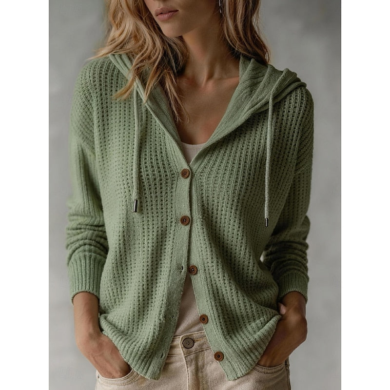 Naveah | Women's Hooded Button-Front Cardigan - Image 2