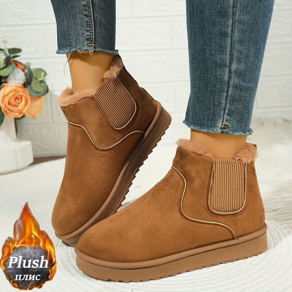 Novaleth | Women's Plush-Lined Winter Ankle Boots - Black - Image 2