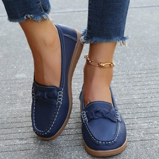 Orvelle | Women's Slip-On Loafers with Bow Detail - Image 1
