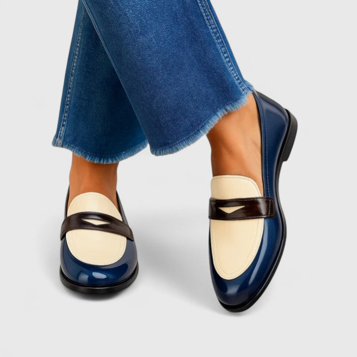 Quinelle | Women's Loafers Slip-On Flat Shoes - Navy - Image 1