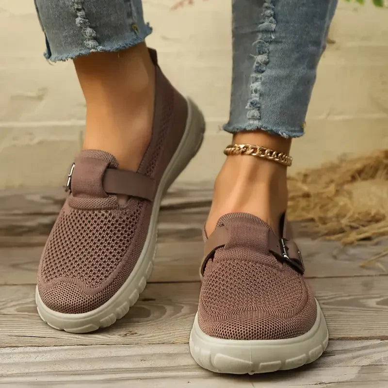 Ravelle | Women's Mary Jane Slip-On Sneaker - Beige - Image 2