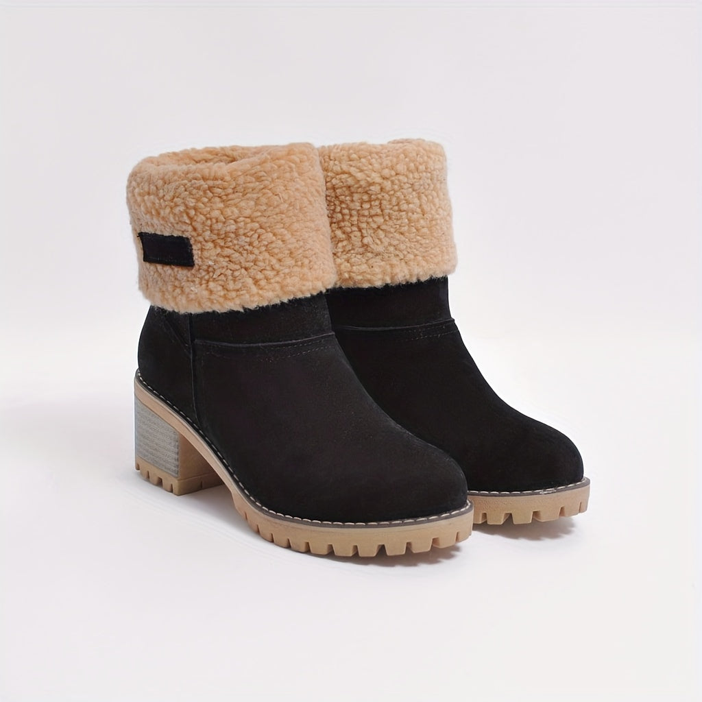 Tammerloe | Women's Sherpa Cuff Ankle Boots - Black - Image 1