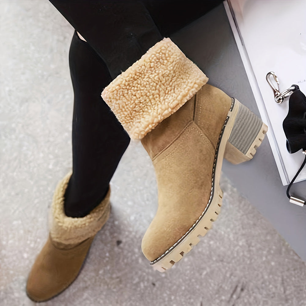 Tammerloe | Women's Sherpa Cuff Ankle Boots - Black - Image 2