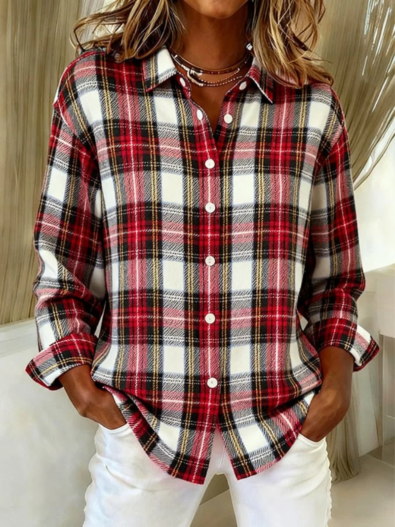 Tavalyn | Women's Plaid Flannel Cardigan - Image 1
