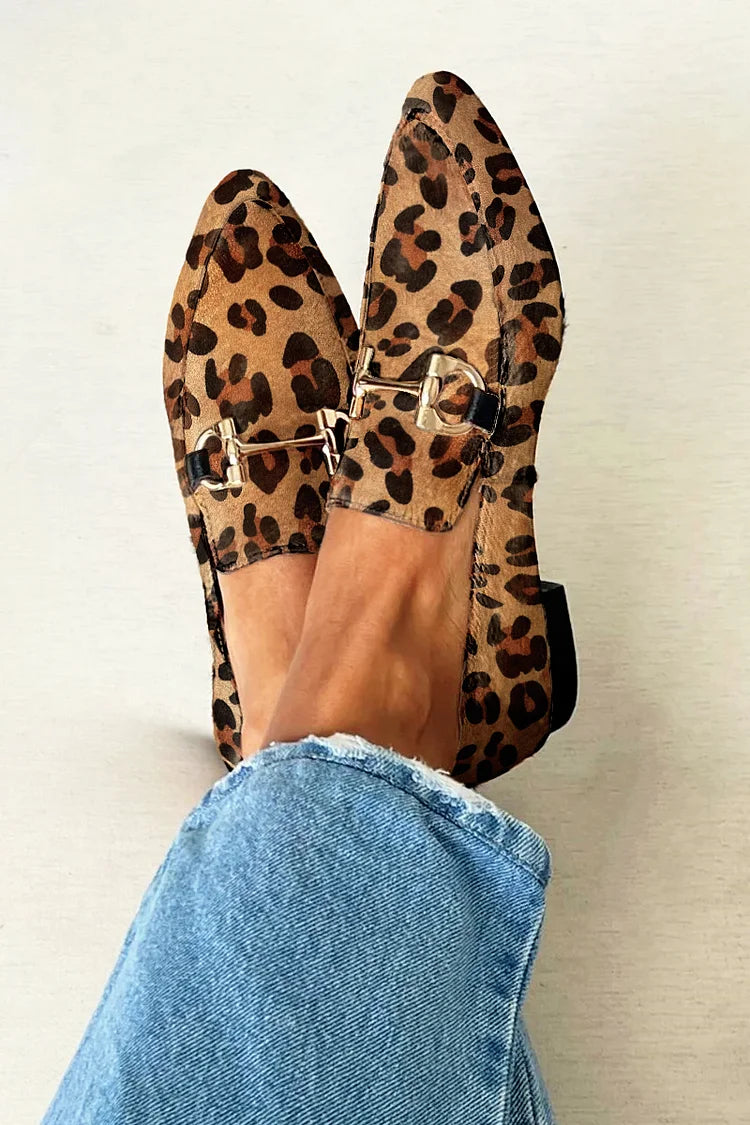 Tavindra | Women's Leopard Print Loafers - Leopard - Image 1