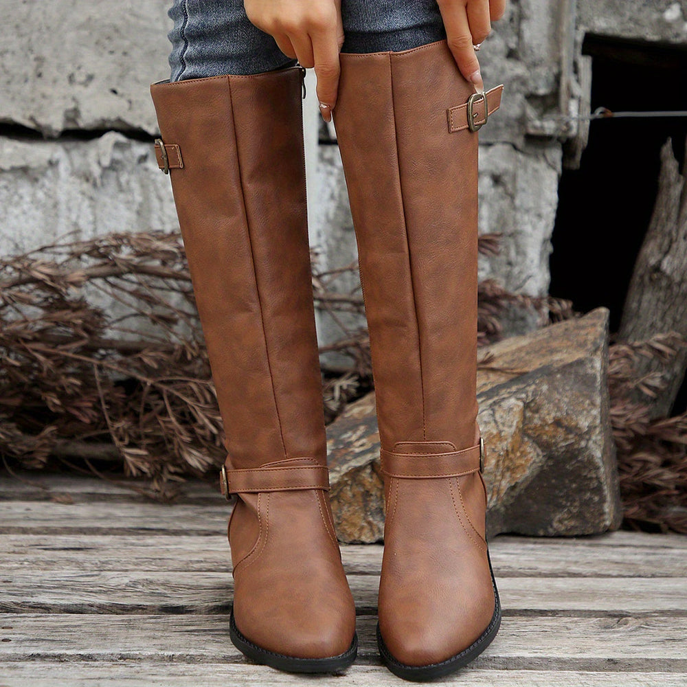 Trevanna | Women's Knee-High Riding Boots - Black - Image 2