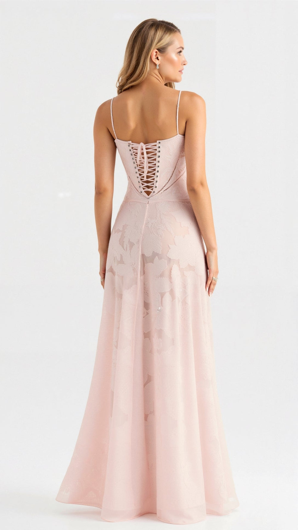 Veldara | Women's Fall Wedding Guest Maxi Dress - Light Pink - Image 2