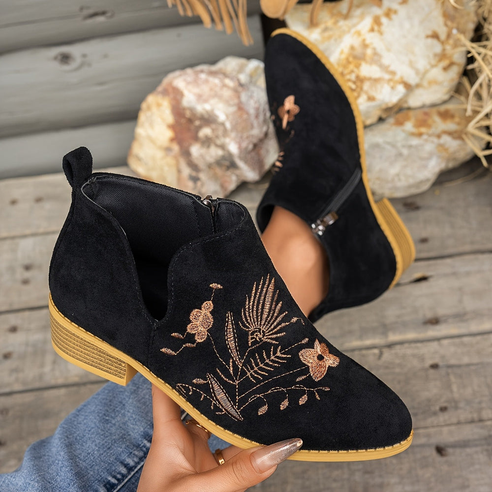 Veldenne | Women's Embroidered Ankle Boots - Image 2