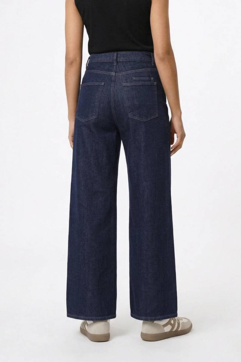 Veldris | Women's Baggy Wide Leg Jeans - Dark Blue - Image 2