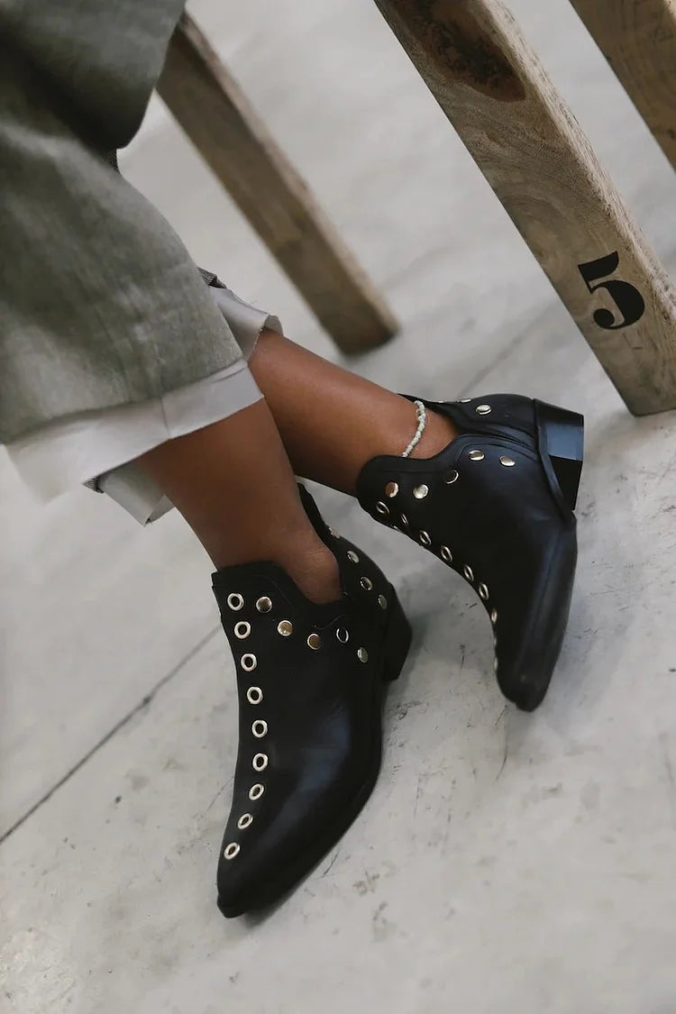 Veldwyn | Women's Studded Ankle Boots - Black - Image 1