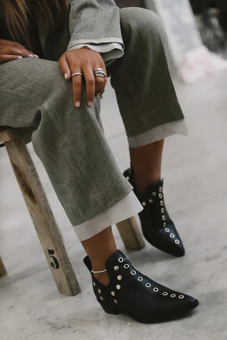 Veldwyn | Women's Studded Ankle Boots - Black - Image 2