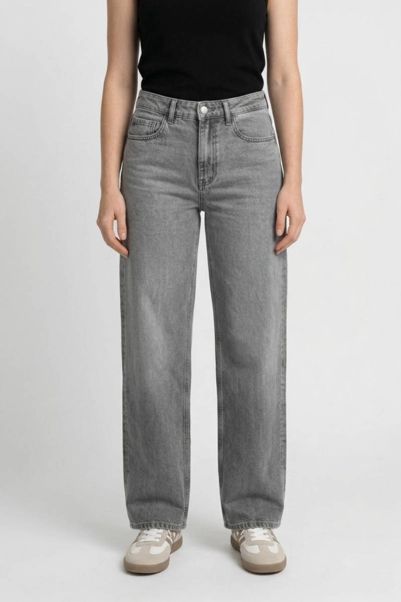 Velstyne | Women's Baggy Wide Leg Jeans - Grey - Image 1