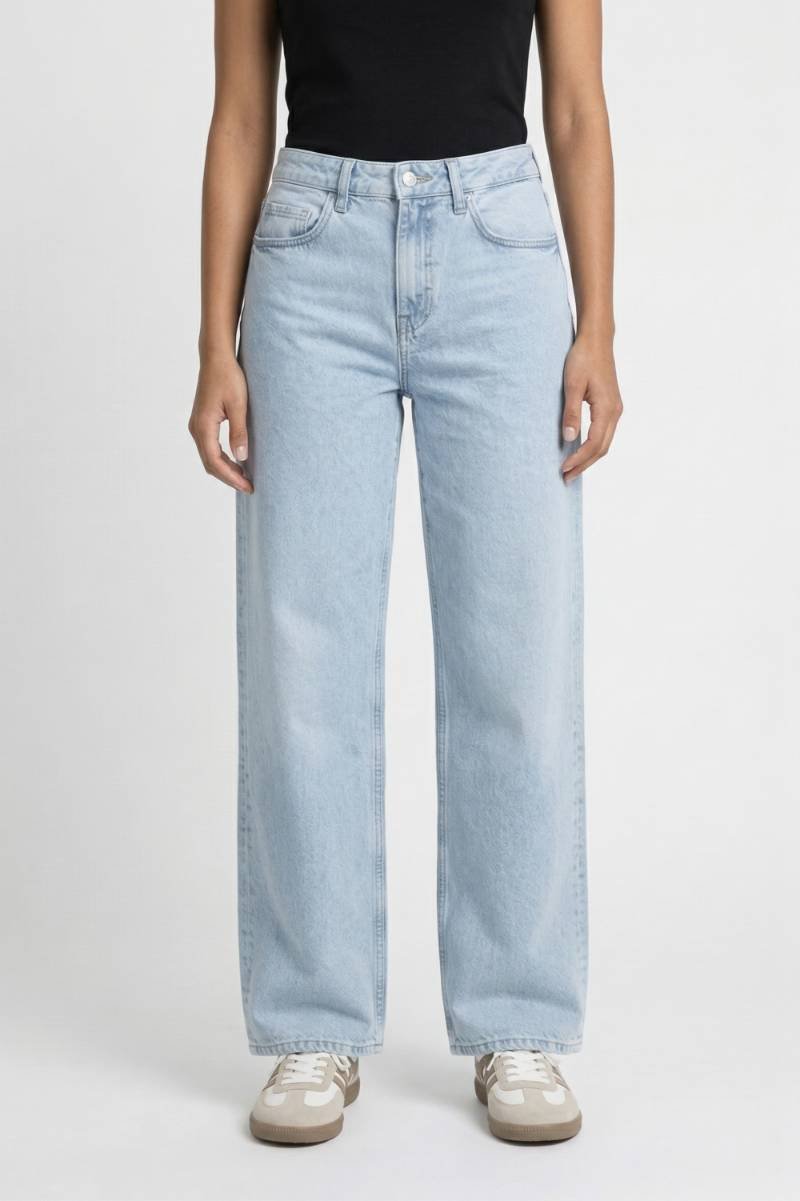 Velstyne | Women's Baggy Wide Leg Jeans - Grey - Image 2