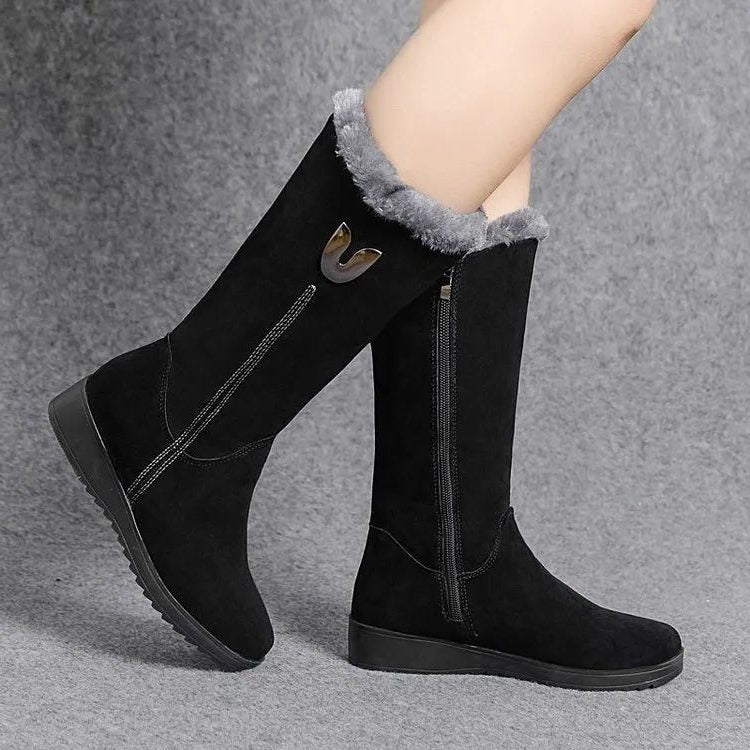 Zovara | Women's Knee-High Winter Boots - Black - Image 1